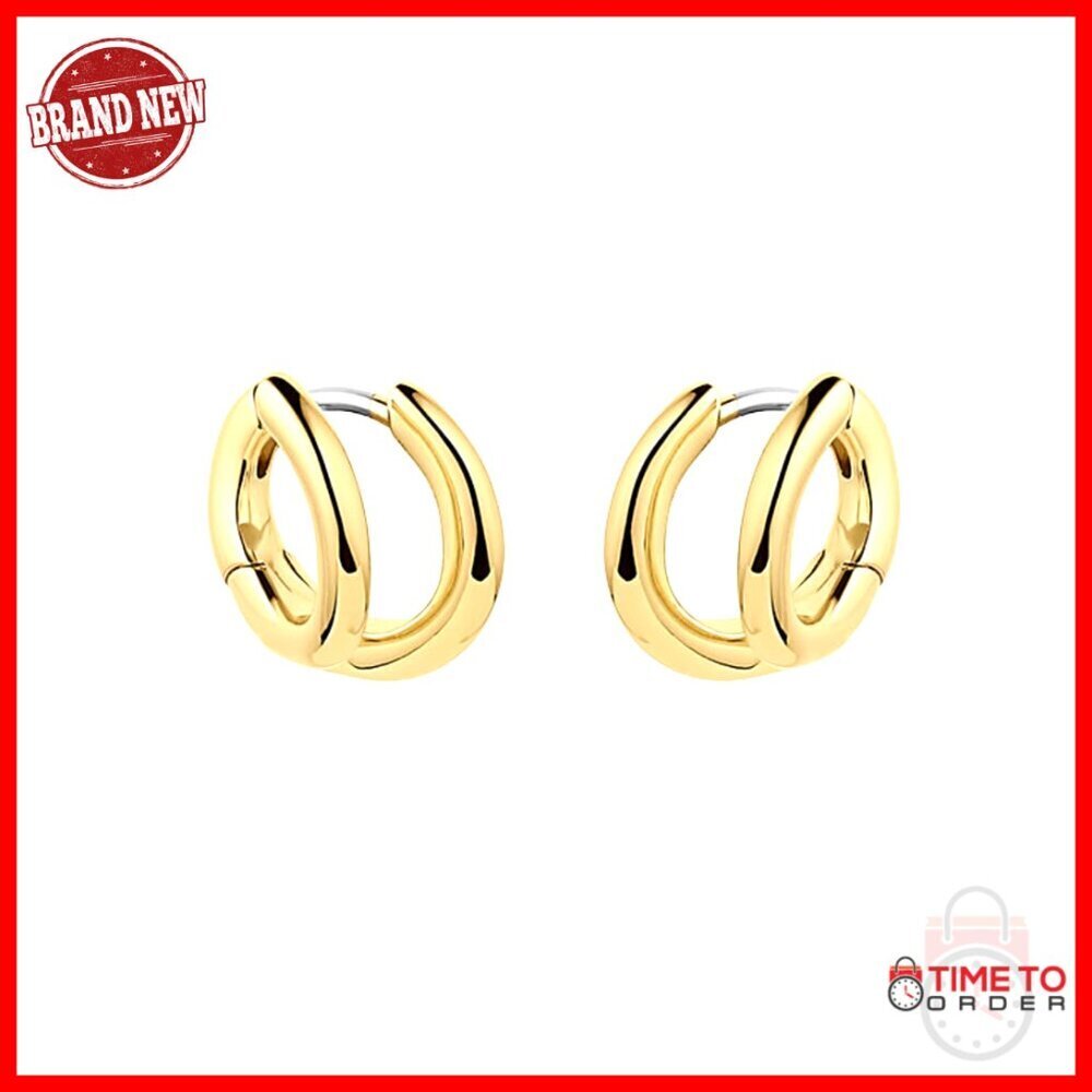 18k Gold Plated Huggie Earrings, Surgical Steel Post, Lightweight